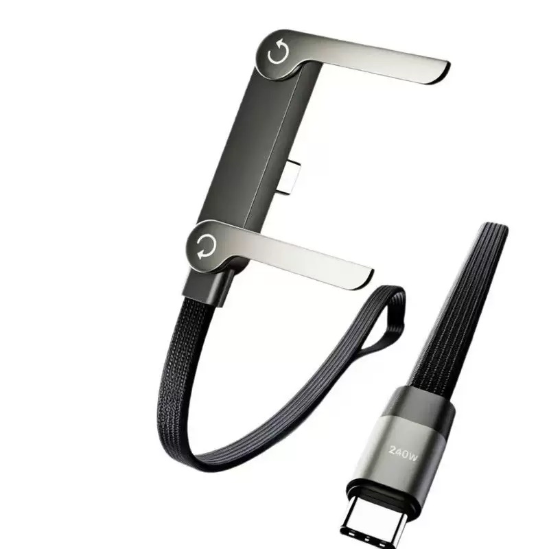 Cogeeker 240W Type-C to Type-C Braided Fast Charging Cable with Built-in Organizer Strap CGK-CB001