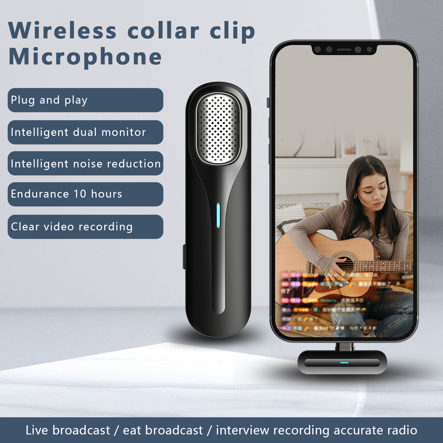 New Type Lightning Type-C Port Mini Professional Lavalier Wireless Handheld Microphone for Live Broadcast Video Vlog - Image 2